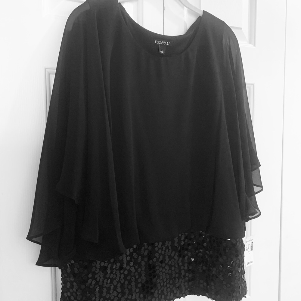 NWT Sheer sequined top